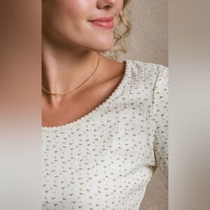 Neuflora Mallory Long Sleeve Floral Tee Top XS